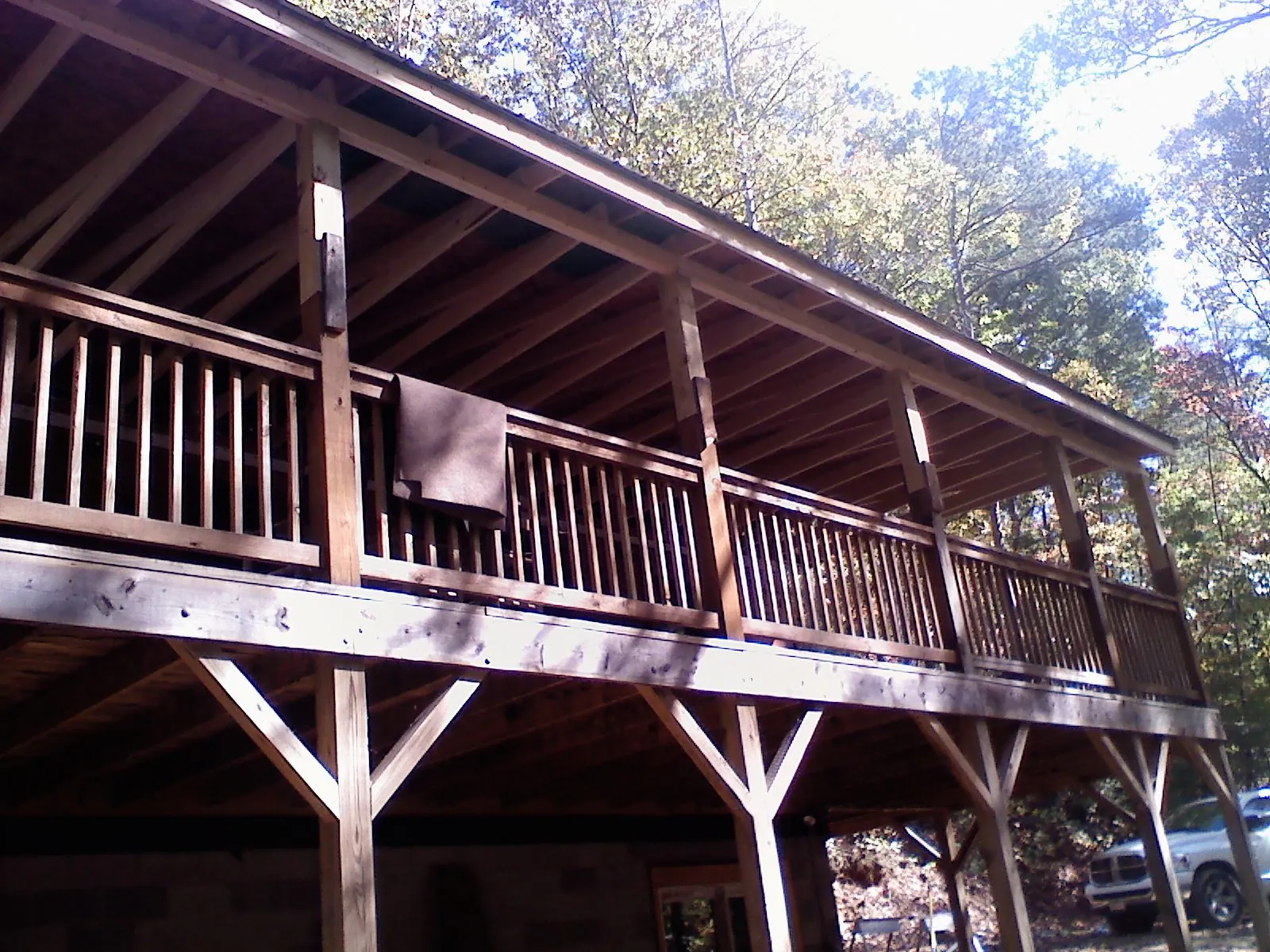 Timber framing under a new elevated porch and deck — Roof Leak Repair in Applegate by Roofing Brothers
